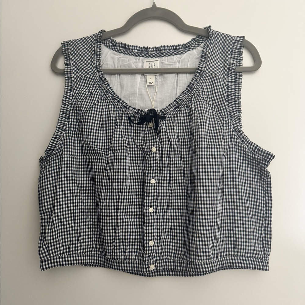GAP Black and White Gingham Women's Blouse